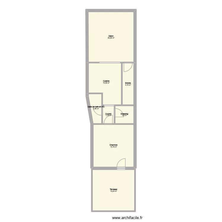 APP 1 HEU 21. Plan de 8 Pièces et 73 m²