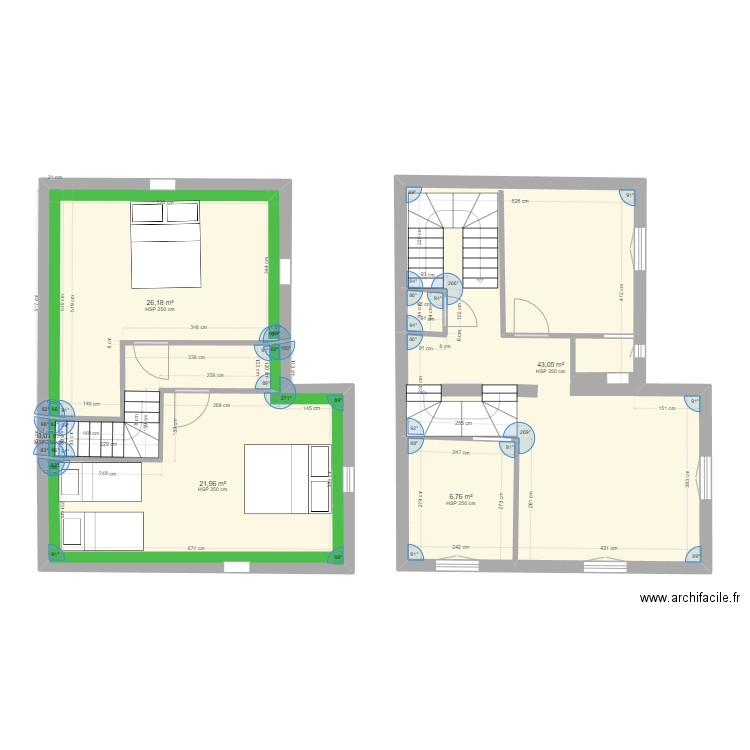 chateau. Plan de 5 pièces et 98 m2