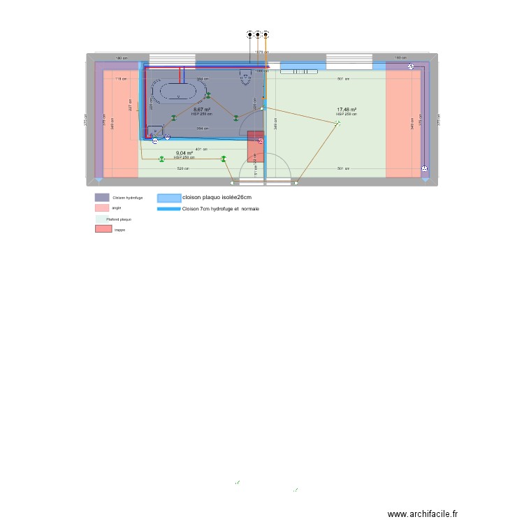 Marie nouveau plan. Plan de 4 pièces et 35 m2