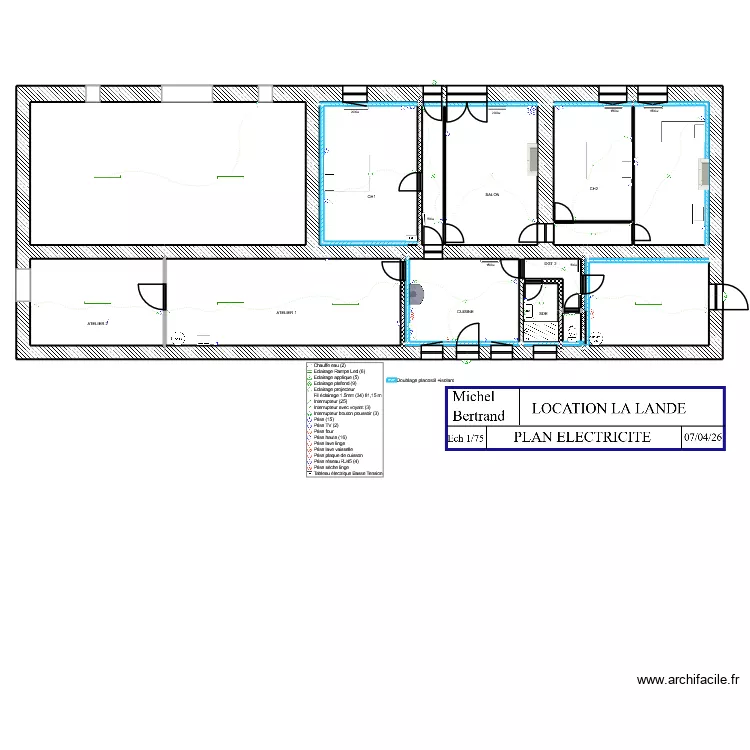 La Lande Electricite. Plan de 24  et 271 m²