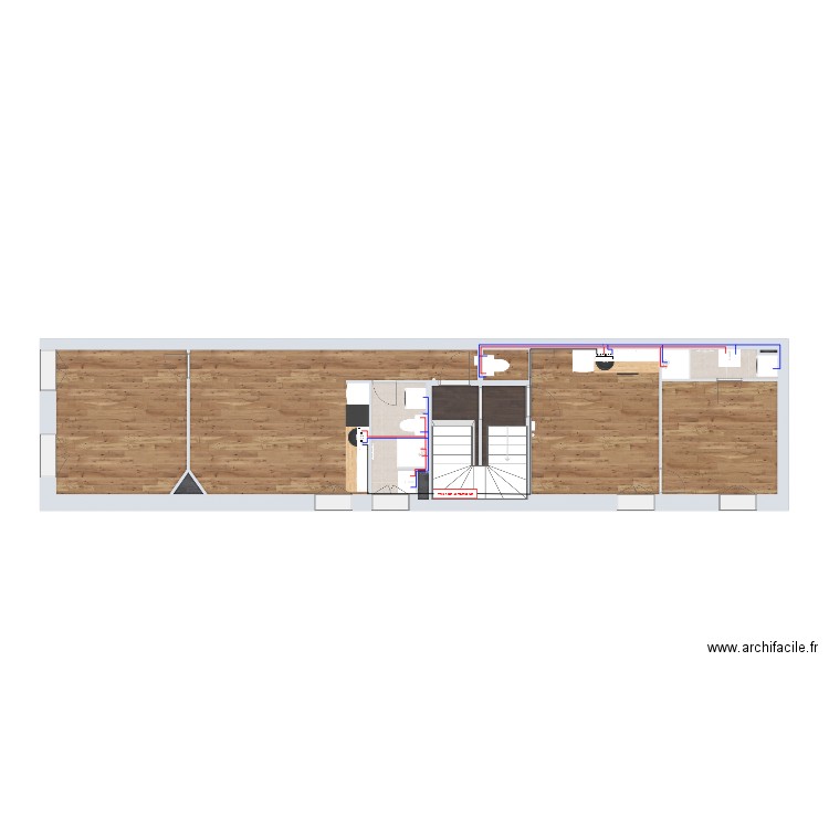 Plomberie R+1 Tarbes. Plan de 0 pièce et 0 m2