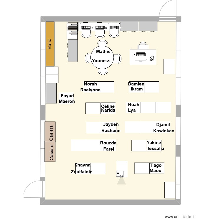 Classe P4 - Groupe de 2 HOMOGENE. Plan de 1 pièce et 65 m2
