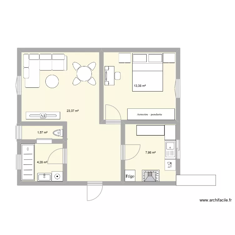 Home. Plan de 5  et 51 m²