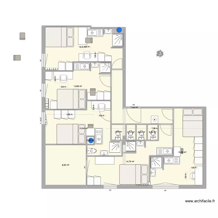 CG E7 S5. Plan de 12 Pièces et 95 m² CG E7 S5. Plan de 12 Pièces et 95 m²