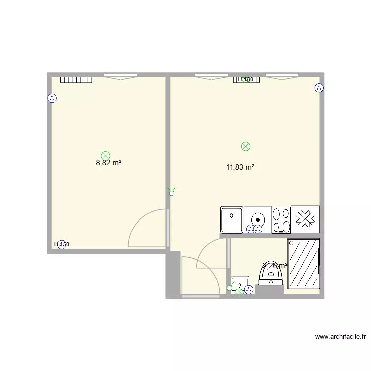 BLONDEL NEW. Plan de 3 et 23 m² BLONDEL NEW. Plan de 3 et 23 m²