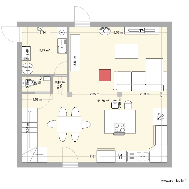 étage. Plan de 9 pièces et 106 m2