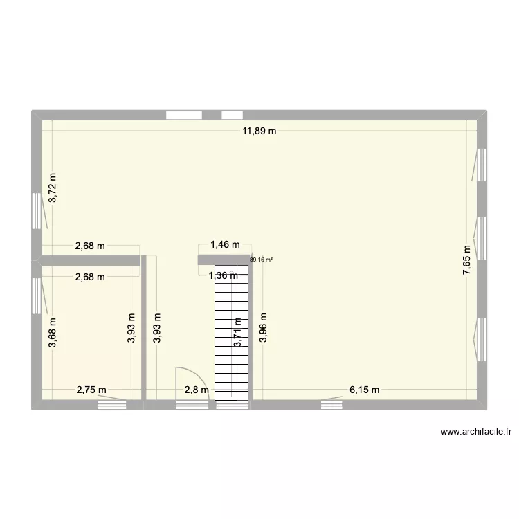 JOFFRE EXTENSION RDC LA BAULE. Plan de 1 Pièce et 89 m²