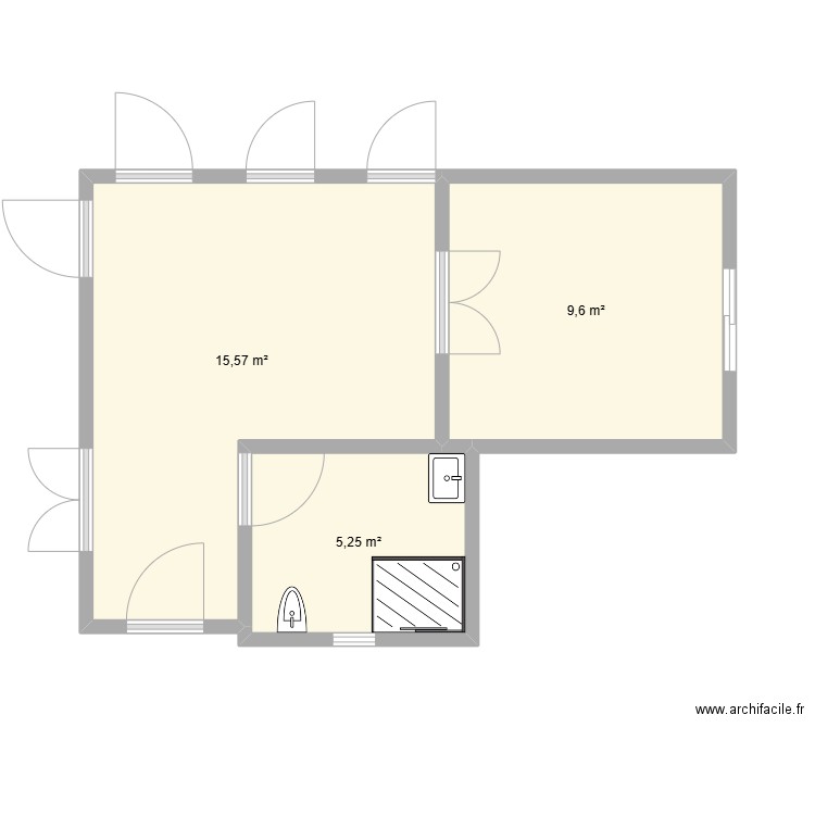 1013. Plan de 3 pièces et 30 m2