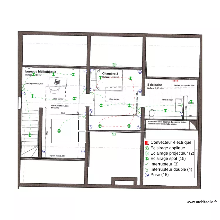 Aménagement combles M JOUET. Plan de Aménagement combles M JOUET. Plan de