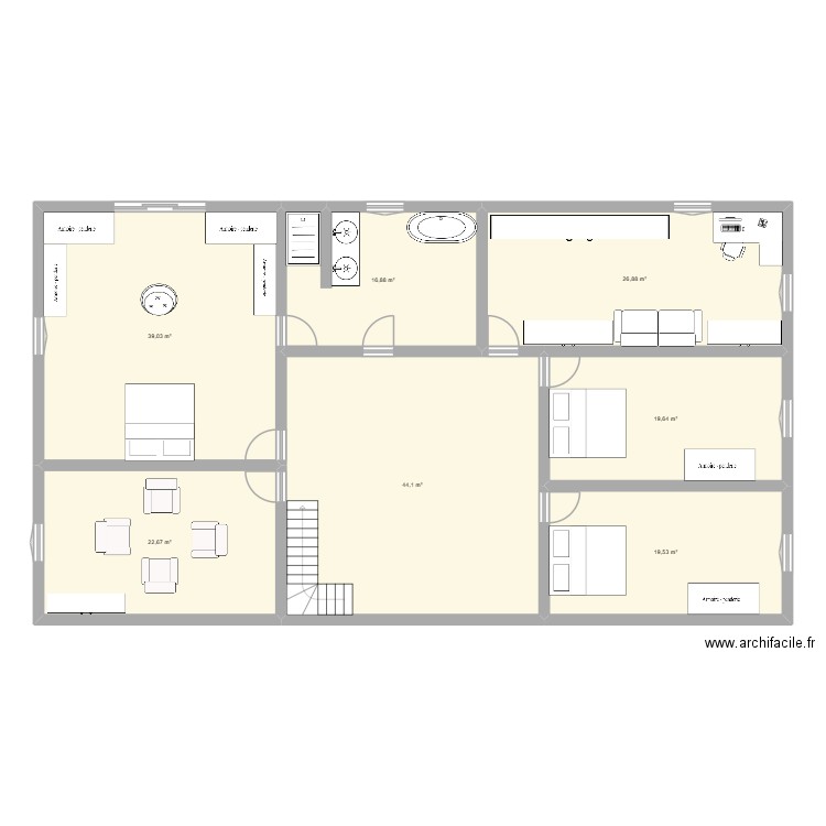 plan maison 1. Plan de 7 pièces et 189 m2