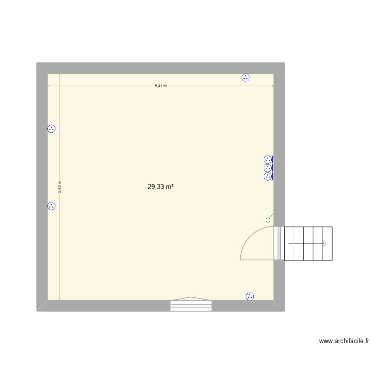 chambre valentin. Plan de 1 pièce et 29 m2