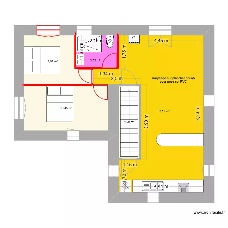 LARET - 1er étage futur. Plan de LARET - 1er étage futur. Plan de