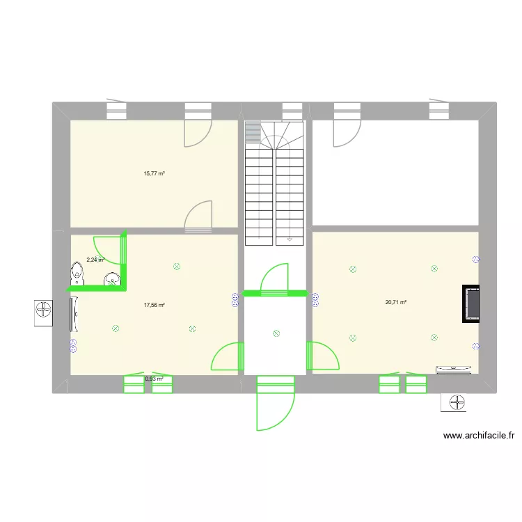 Vitrac RDC. Plan de 5  et 60 m²