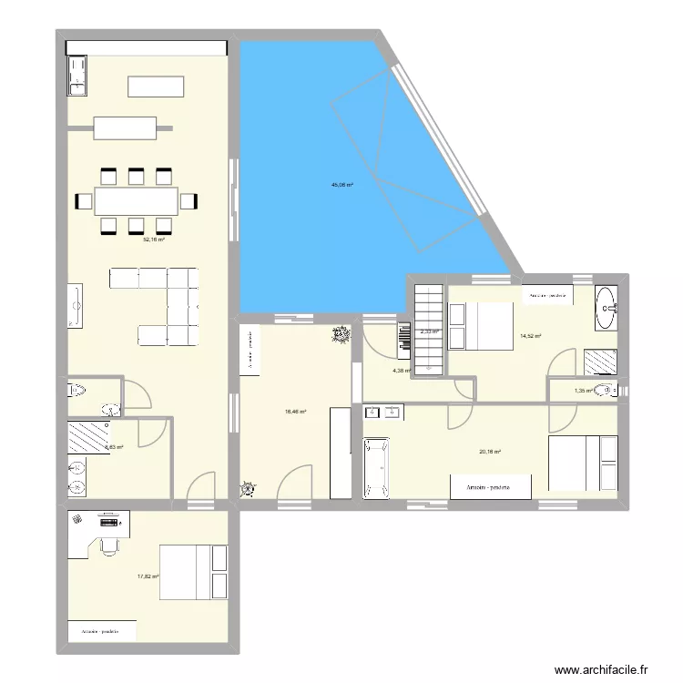 MAISON 2. Plan de 10  et 183 m²
