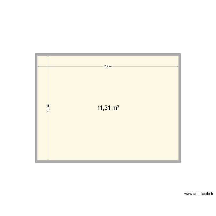 Monpalette. Plan de 1 pièce et 11 m2