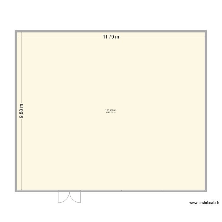 zone à déchet. Plan de 1 pièce et 116 m2
