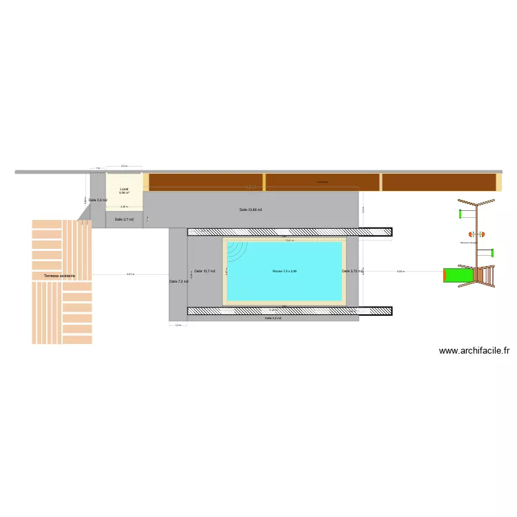 piscine. Plan de 