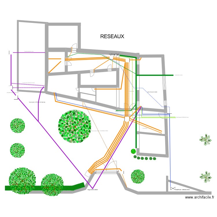 Loullier - RESEAUX. Plan de 5 pièces et 169 m2