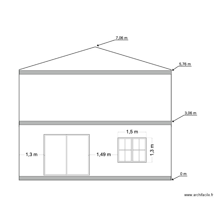 face latérale gauche modifiée Assas. Plan de 0 pièce et 0 m2