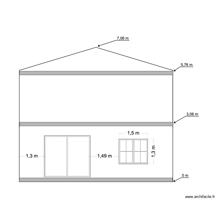 face latérale gauche modifiée Assas. Plan de face latérale gauche modifiée Assas. Plan de