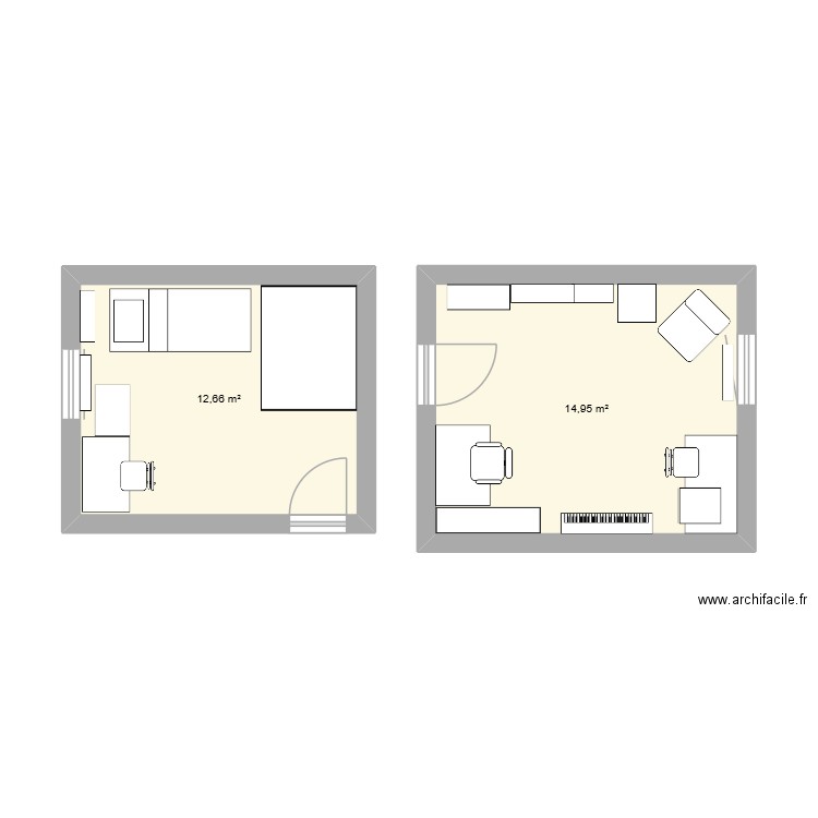 bidouille3. Plan de 2 pièces et 28 m2