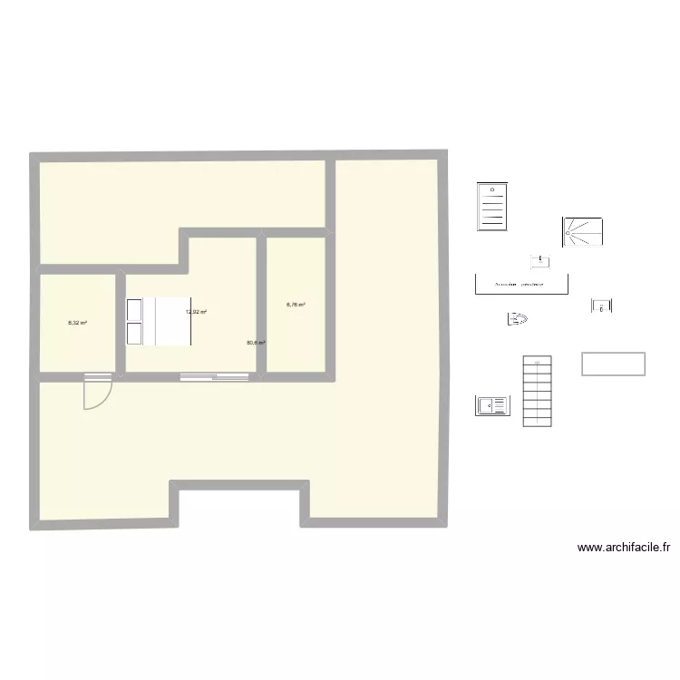 plan terrasse. Plan de 4 pièces et 107 m²