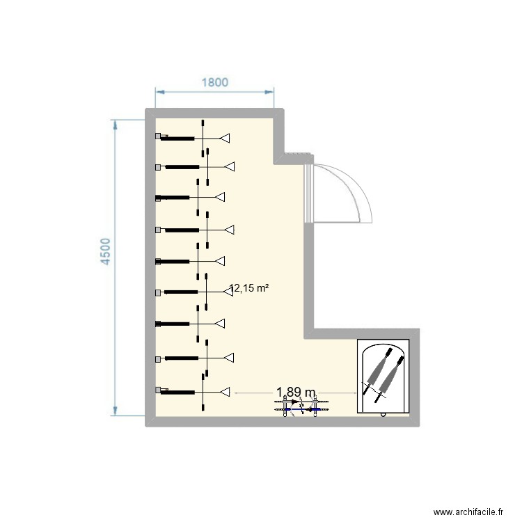 DAUDIN. Plan de 1 pièce et 12 m2