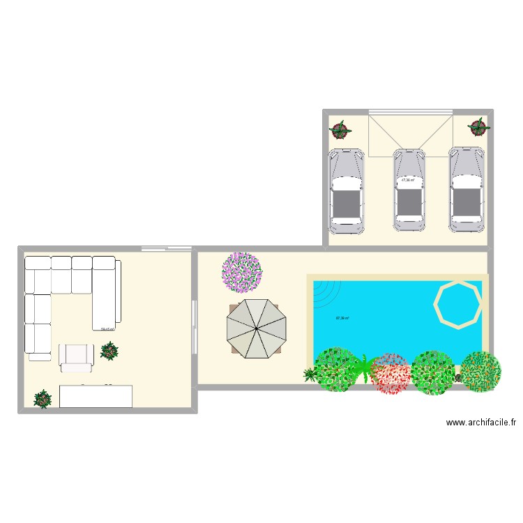 plan A. Plan de 3 pièces et 194 m2
