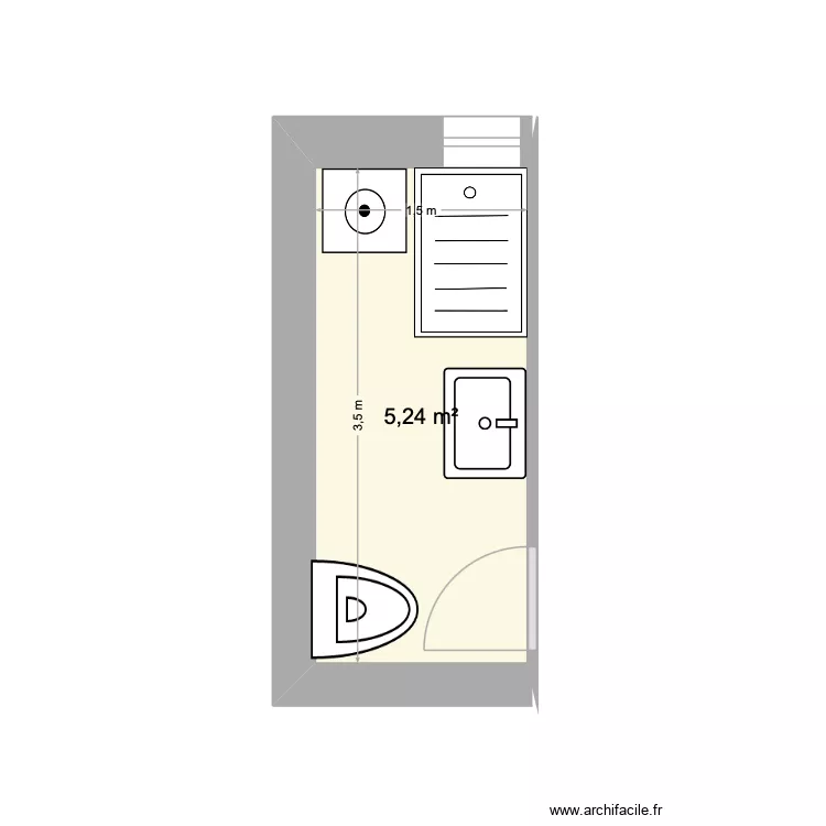 SdB Haut. Plan de 1  et 5 m²