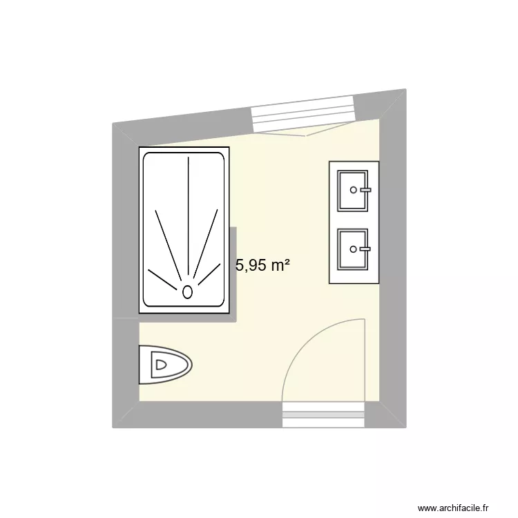 SdB Ana&icirc;s et Lucas. Plan de 1  et 6 m²