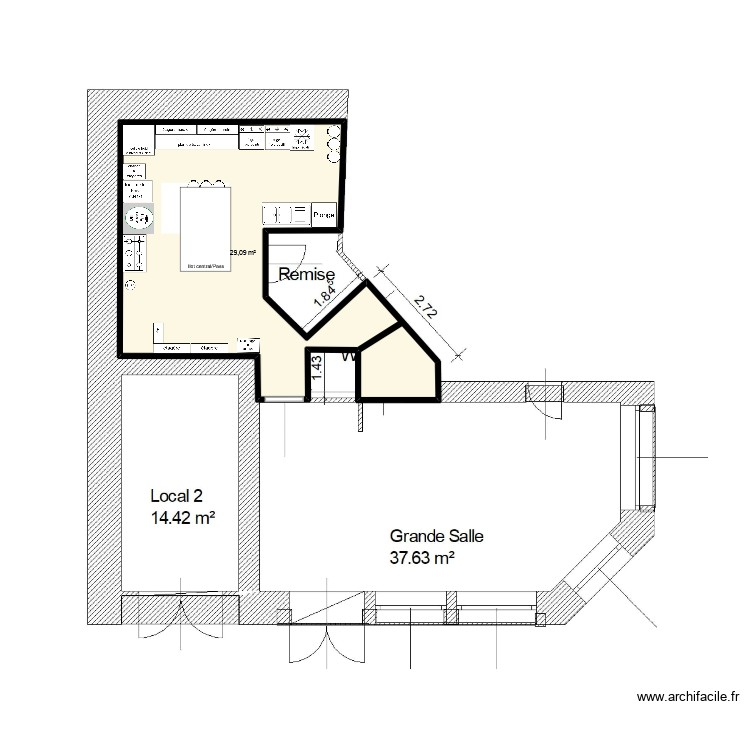 Plan de cuisine - Restaurant sans Nom. Plan de 0 pièce et 0 m2