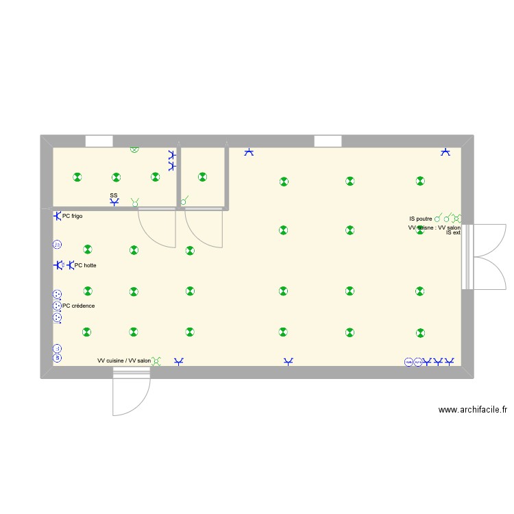LONG Didier. Plan de 3 pièces et 41 m2