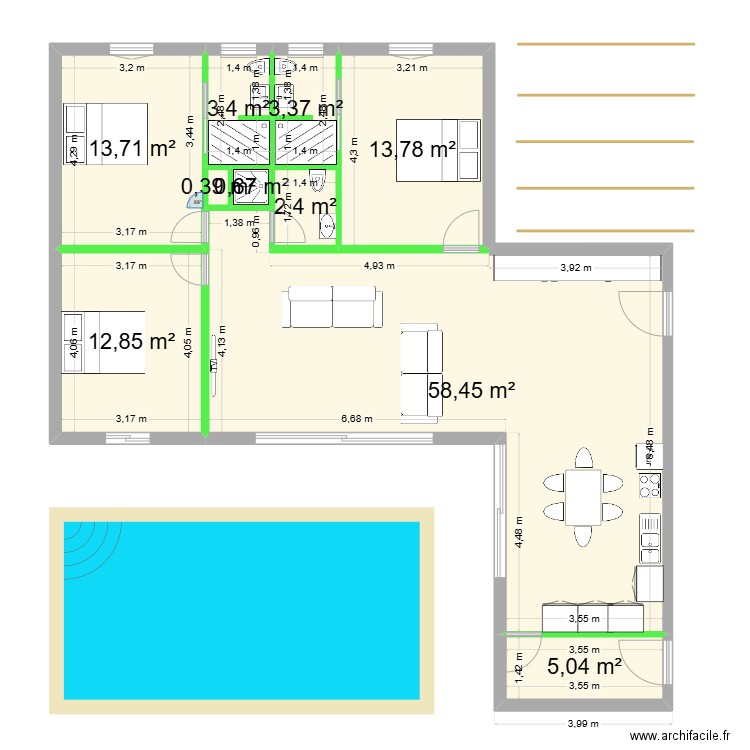 immo ji. Plan de 10 pièces et 114 m2