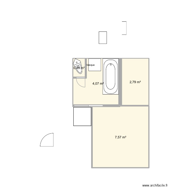 Vtegy. Plan de 4 pièces et 15 m2