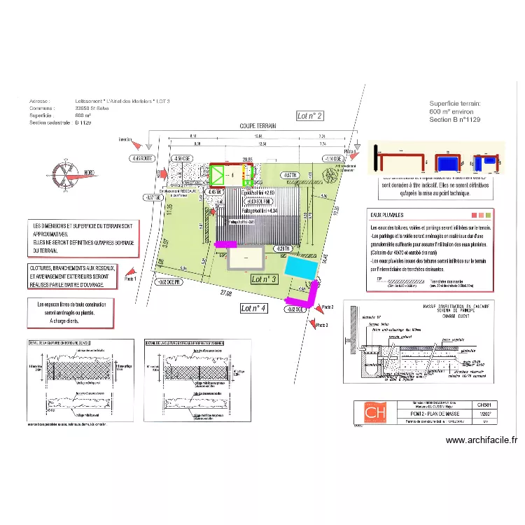 Garage3. Plan de 5  et 174 m²