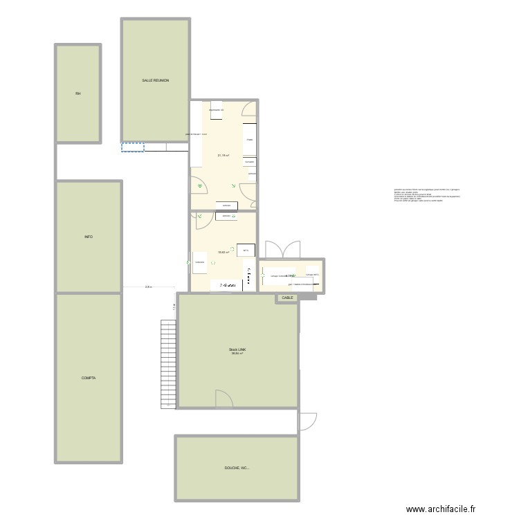 plan labo v4. Plan de 10 pièces et 193 m2
