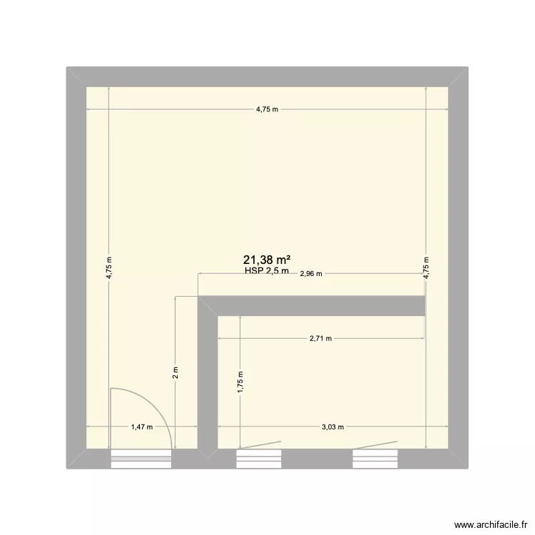 AIIRBNB 1. Plan de 1  et 21 m²