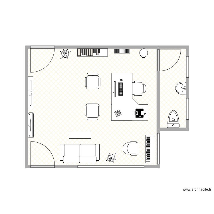 Bureau Remy. Plan de 2 pièces et 24 m2