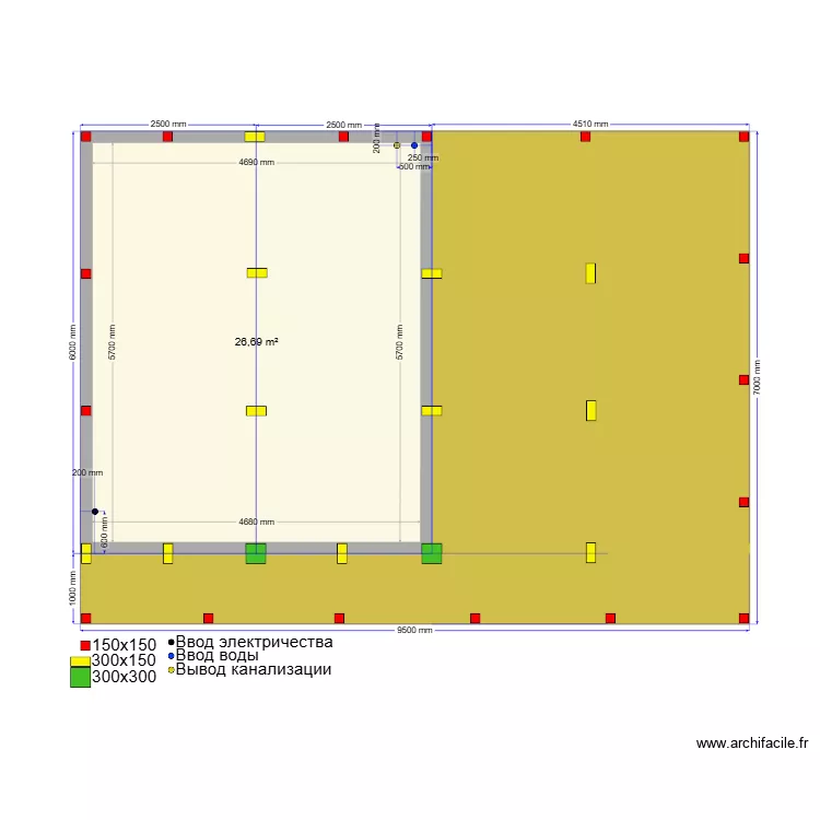 Рязань Сваи. Plan de 