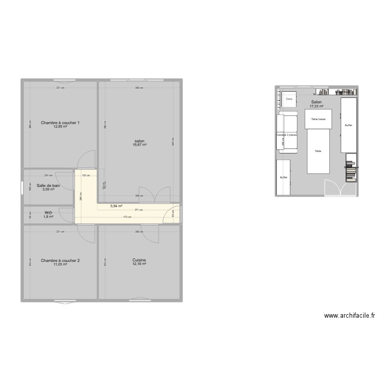Appart. Plan de 0 pièce et 0 m2