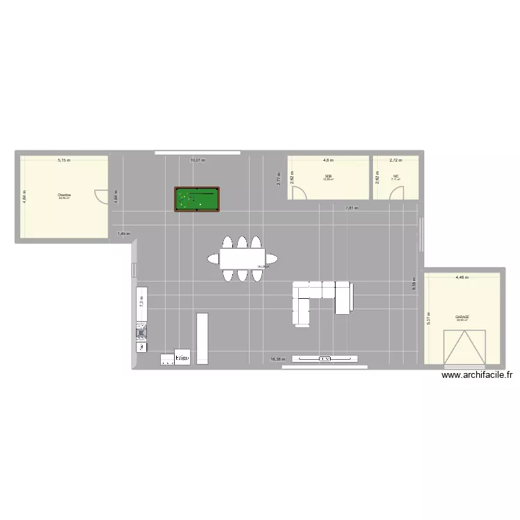 Maison Benjamin si je suis riche. Plan de 5  et 253 m²