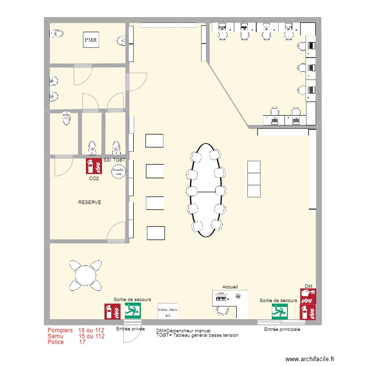 Médiathèque Bornel. Plan de 4 pièces et 191 m2