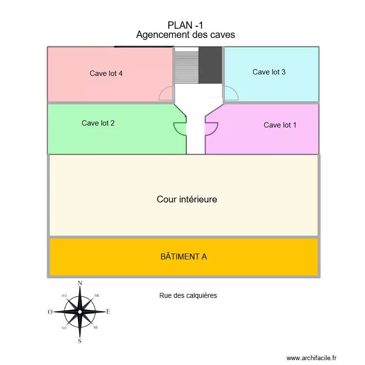 caves. Plan de 1  et 26 m²