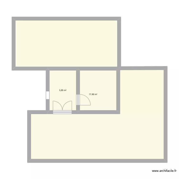 srm. Plan de 2  et 84 m²