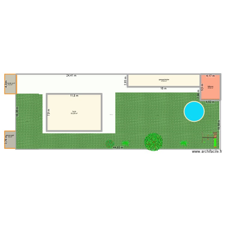 tuin geerstraat 49. Plan de 6 pièces et 840 m2