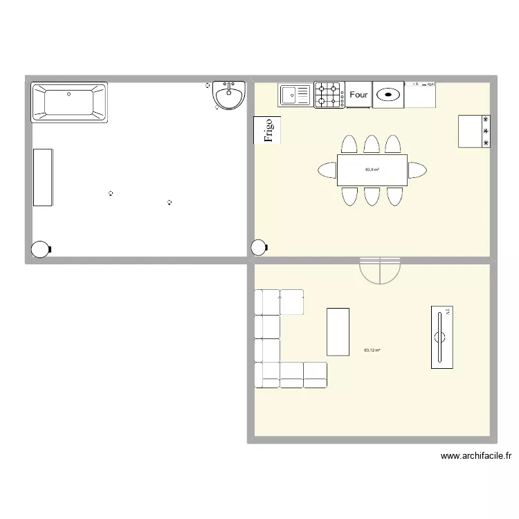 CASA. Plan de 2  et 127 m²