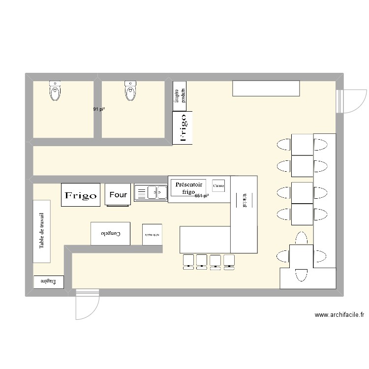 BLEU CAFÉ 2.0. Plan de 0 pièce et 0 m2