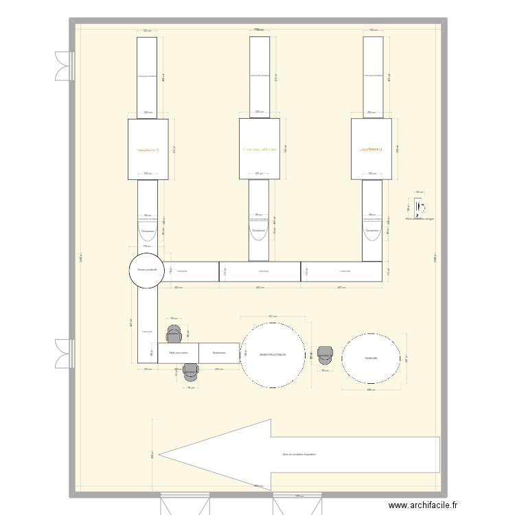 Atelier madeleine. Plan de 1 pièce et 414 m2