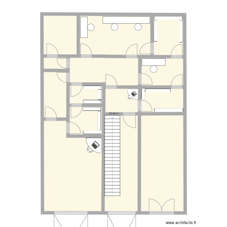 plan la cité. Plan de 1 pièce et 140 m2