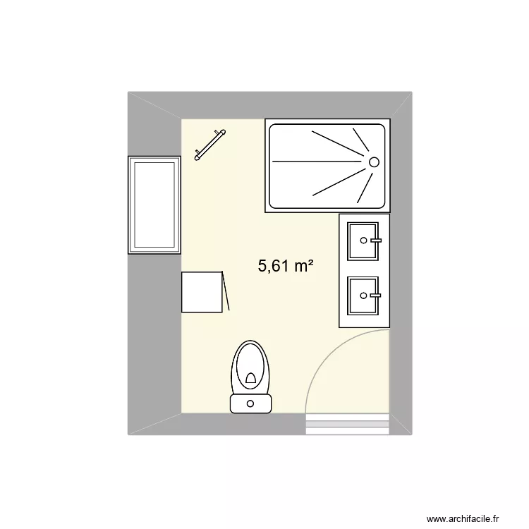 salle de bains1. Plan de 1 et 6 m² salle de bains1. Plan de 1 et 6 m²